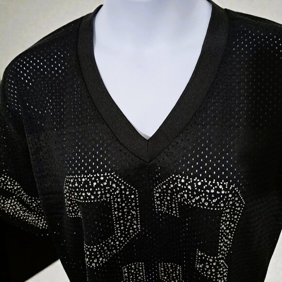 Like an Angel Size 2X, Short Sleeves Black 23 Rhinestone Jersey NWT - Picture 2 of 14